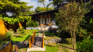 cabaña carpintero real foto puente guadua acceso