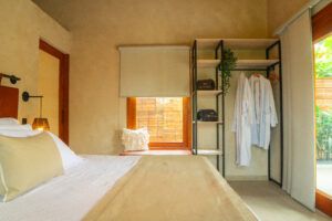 cabaña turpial amarillo foto cama vista ventana