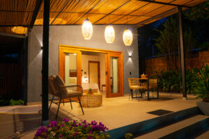 cabaña turpial amarillo foto terraza noche